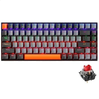 Teclado Mecânico Gamer Machenike K500A-B84, RGB, Switch HUANO BROWN, 75% TKL, Hot-Swappable, Cinza Escuro e Laranja - K500A-B84 LG HRD EN Teclado Mecânico Gamer Machenike K500A-B84, RGB, Switch HUANO BROWN, 75% TKL, Hot-Swappable, Cinza Escuro e Laranja - K500A-B84 LG HRD EN