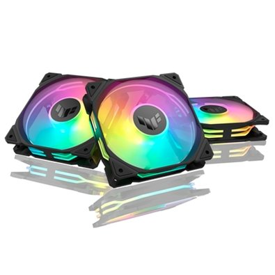 Kit com 3 Ventoinhas ASUS TUF Gaming TR120, 120mm, ARGB, Preto - 90DA0090-B00020 Kit com 3 Ventoinhas ASUS TUF Gaming TR120, 120mm, ARGB, Preto - 90DA0090-B00020
