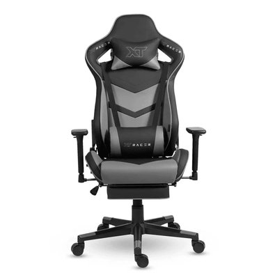 Cadeira Gamer XT Racer Taycan, Até 130Kg, Apoio de Pés, Retrátil, Braço 3D, Cilindro de Gás Classe 4, Couro PU, Preta e Cinza - XTR-048 Cadeira Gamer XT Racer Taycan, Até 130Kg, Apoio de Pés, Retrátil, Braço 3D, Cilindro de Gás Classe 4, Couro PU, Preta e Cinza - XTR-048