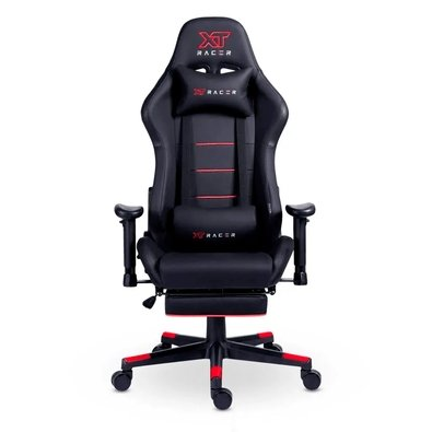 Cadeira Gamer XT Racer Attack, Até 120Kg, Reclinável, Apoio de Pés Retrátil, Cilindro de Gás Classe 4, Couro PU, Preta e Vermelha - XTR-061 Cadeira Gamer XT Racer Attack, Até 120Kg, Reclinável, Apoio de Pés Retrátil, Cilindro de Gás Classe 4, Couro PU, Preta e Vermelha - XTR-061