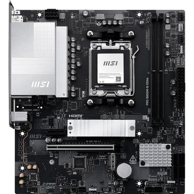 Placa-Mãe MSI PRO B850M-B Gen4, AMD AM5, mATX, DDR5 - B850MBGEN4 Placa-Mãe MSI PRO B850M-B Gen4, AMD AM5, mATX, DDR5 - B850MBGEN4