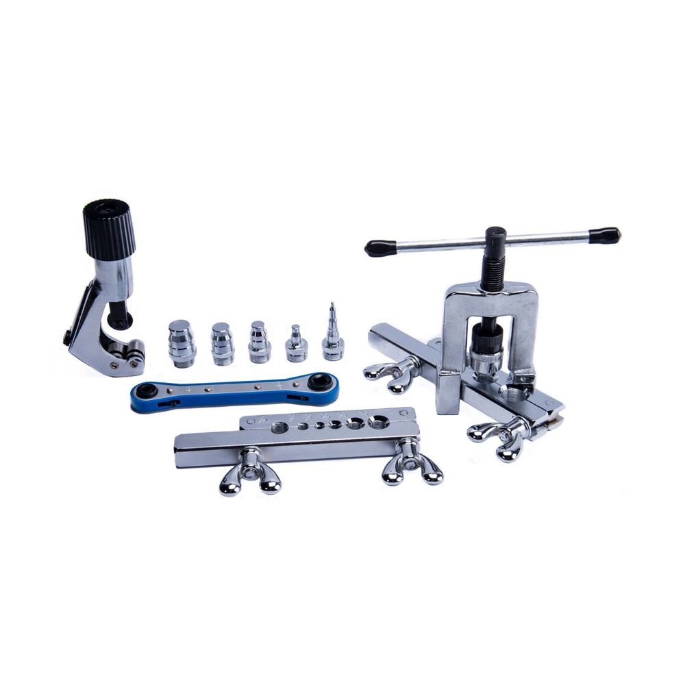 Flangeador 1/8"-3/4" Kit com Alargador, Catraca, Cortador e Maleta Hulter HT5278F Flangeador 1/8"-3/4" Kit com Alargador, Catraca, Cortador e Maleta Hulter HT5278F