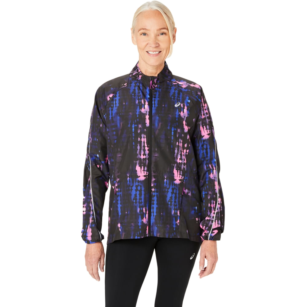 Jaqueta ASICS Road Lite-Show Packable - Feminino - Preto/Rosa Jaqueta ASICS Road Lite-Show Packable - Feminino - Preto/Rosa