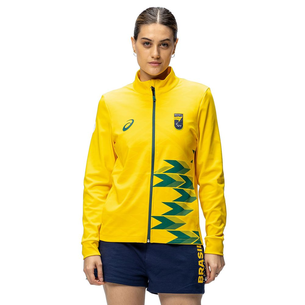 Jaqueta Pódio ASICS CPB Oficial - Unissex - Amarelo Jaqueta Pódio ASICS CPB Oficial - Unissex - Amarelo