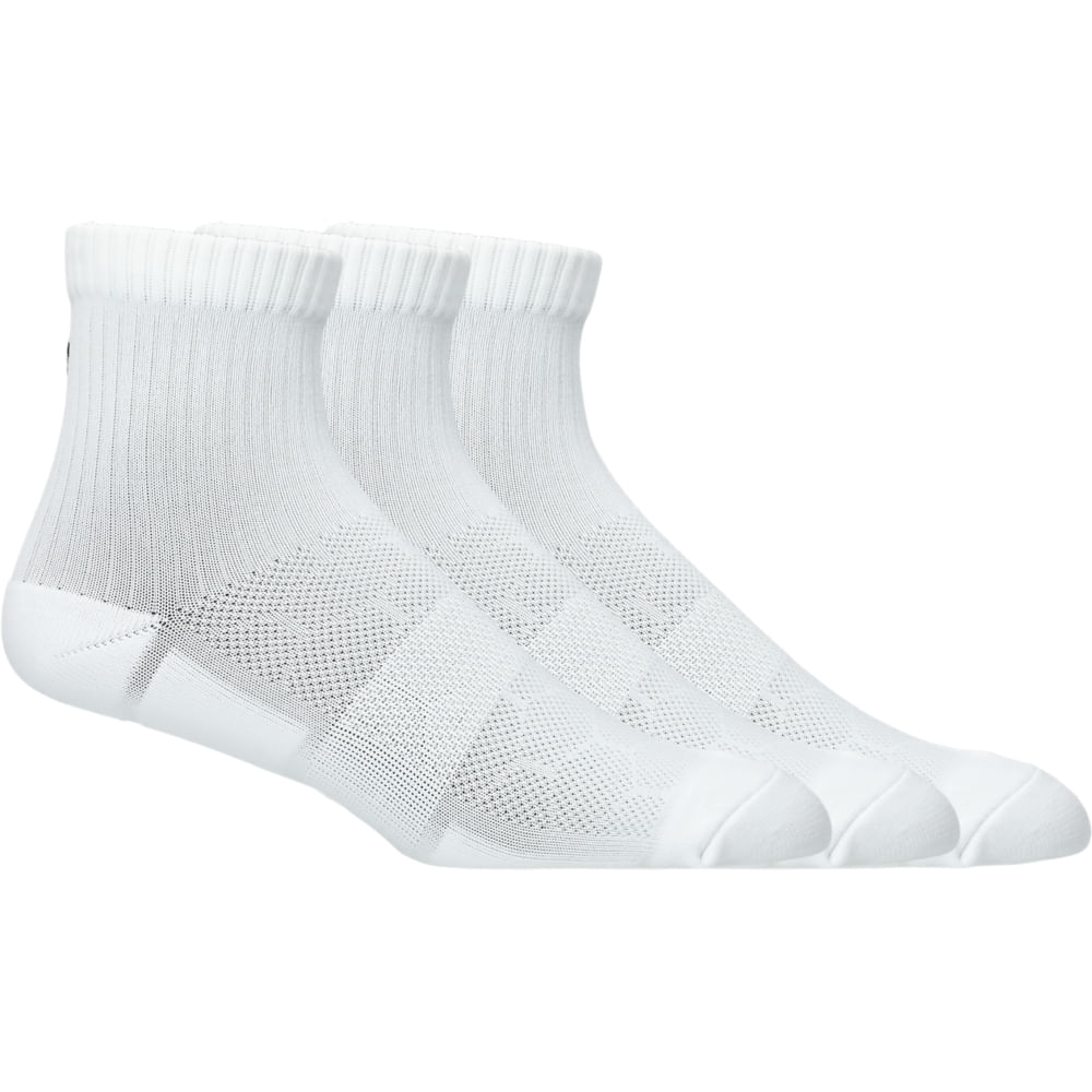 Meia ASICS Practice Quarter 3 Pack - Unissex - Branco