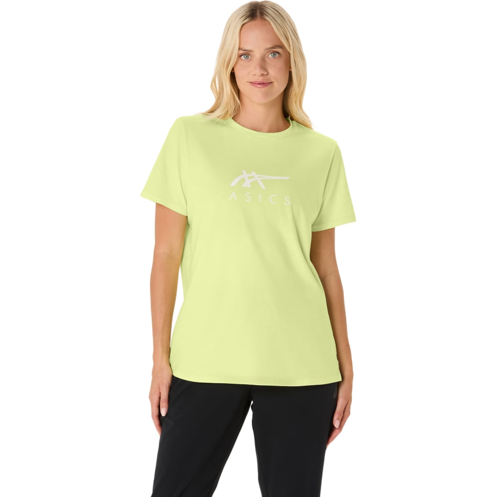 Camiseta ASICS Training Core Stripe Graphic - Feminino - Amarelo Camiseta ASICS Training Core Stripe Graphic - Feminino - Amarelo