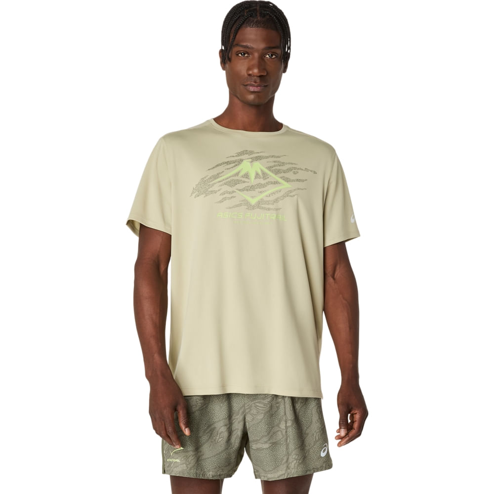 Camiseta ASICS Fujitrail Logo - Masculino - Verde Camiseta ASICS Fujitrail Logo - Masculino - Verde
