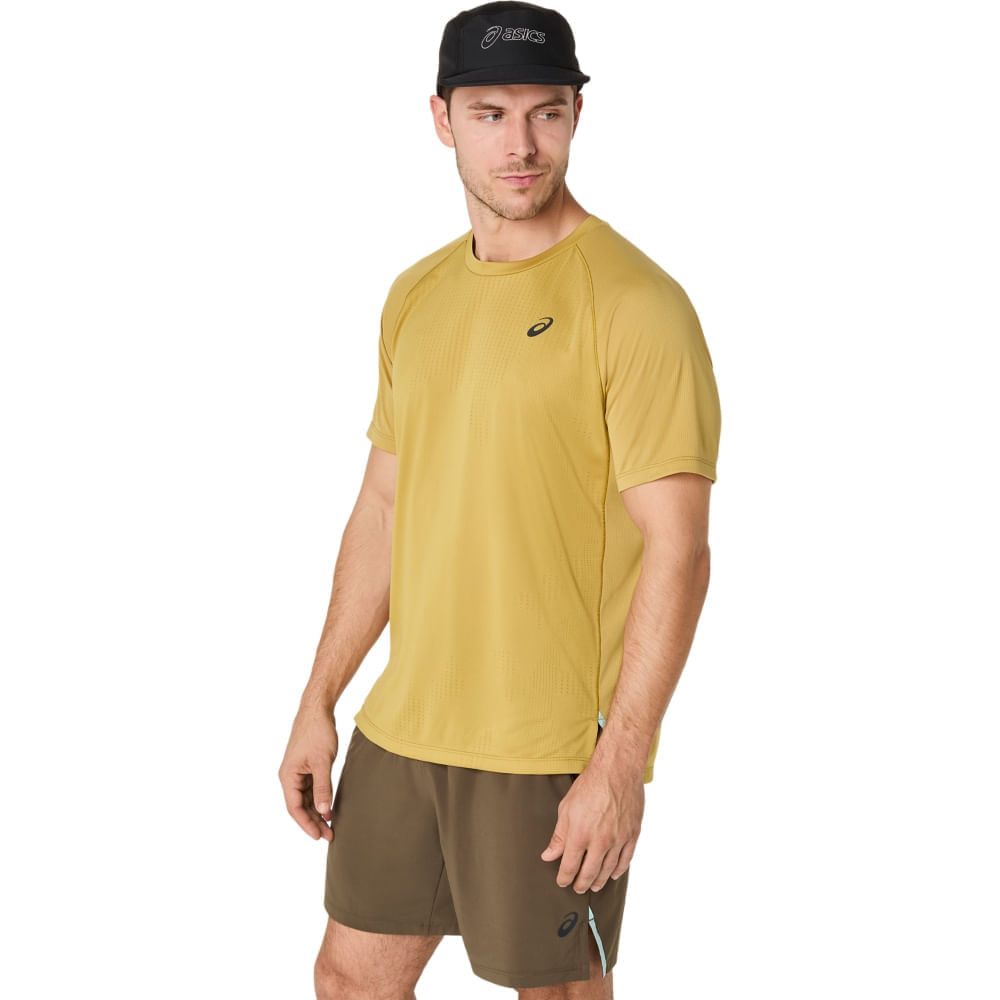 Camiseta ASICS Actibreeze Jacquard - Masculino - Amarelo Camiseta ASICS Actibreeze Jacquard - Masculino - Amarelo