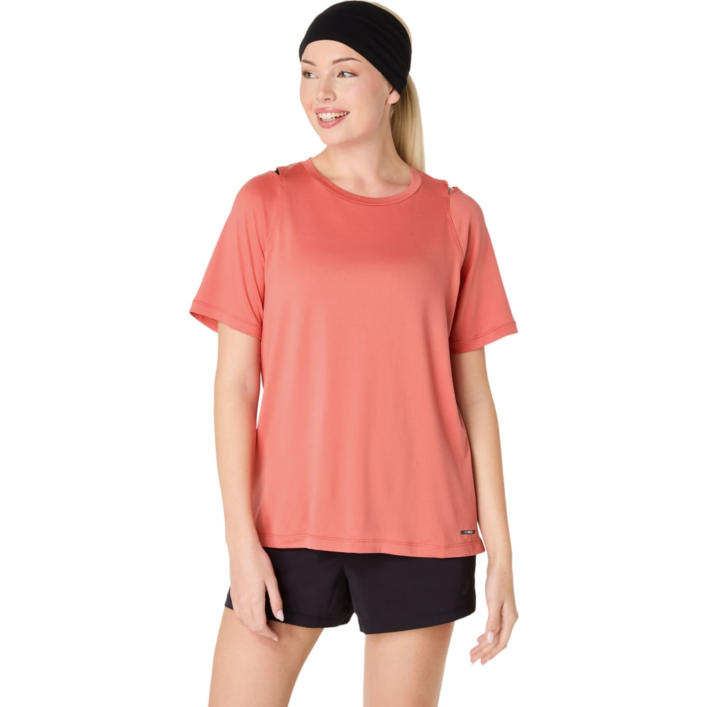 Camiseta ASICS Actibreeze Jacquard - Feminino - Rosa Camiseta ASICS Actibreeze Jacquard - Feminino - Rosa