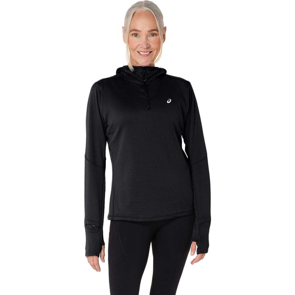 Camiseta ASICS Manga Longa Road Winter - Feminino - Preto Camiseta ASICS Manga Longa Road Winter - Feminino - Preto