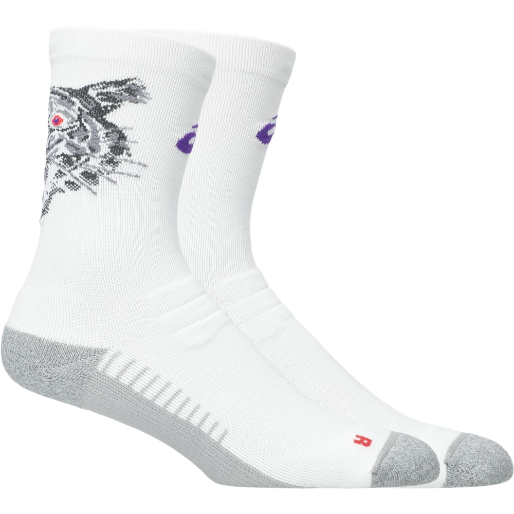PERFORMANCE RUN SOCK CREW - Branco/Vermelho/Roxo PERFORMANCE RUN SOCK CREW - Branco/Vermelho/Roxo