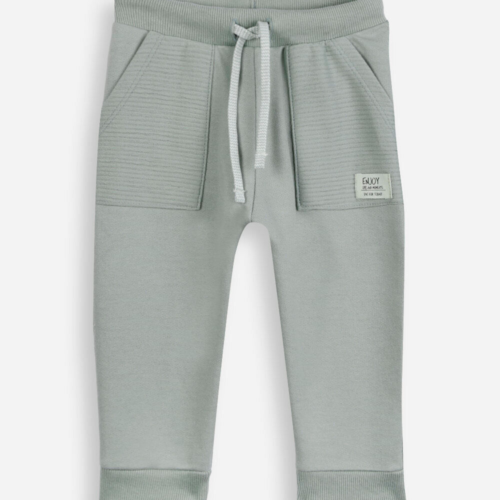 Calça jogger infantil de moletom texturizada verde Calça jogger infantil de moletom texturizada verde