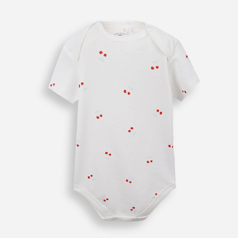 Body infantil manga curta cerejinha off white Body infantil manga curta cerejinha off white