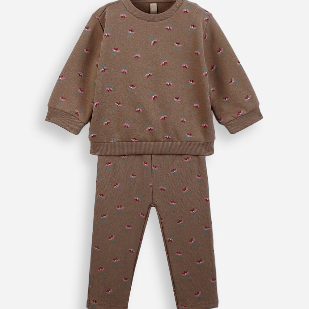 Conjunto infantil de moletom liberty marrom Conjunto infantil de moletom liberty marrom