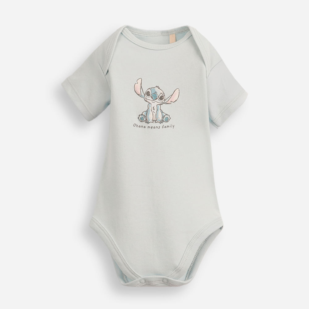 Body infantil de algodão stitch azul Body infantil de algodão stitch azul