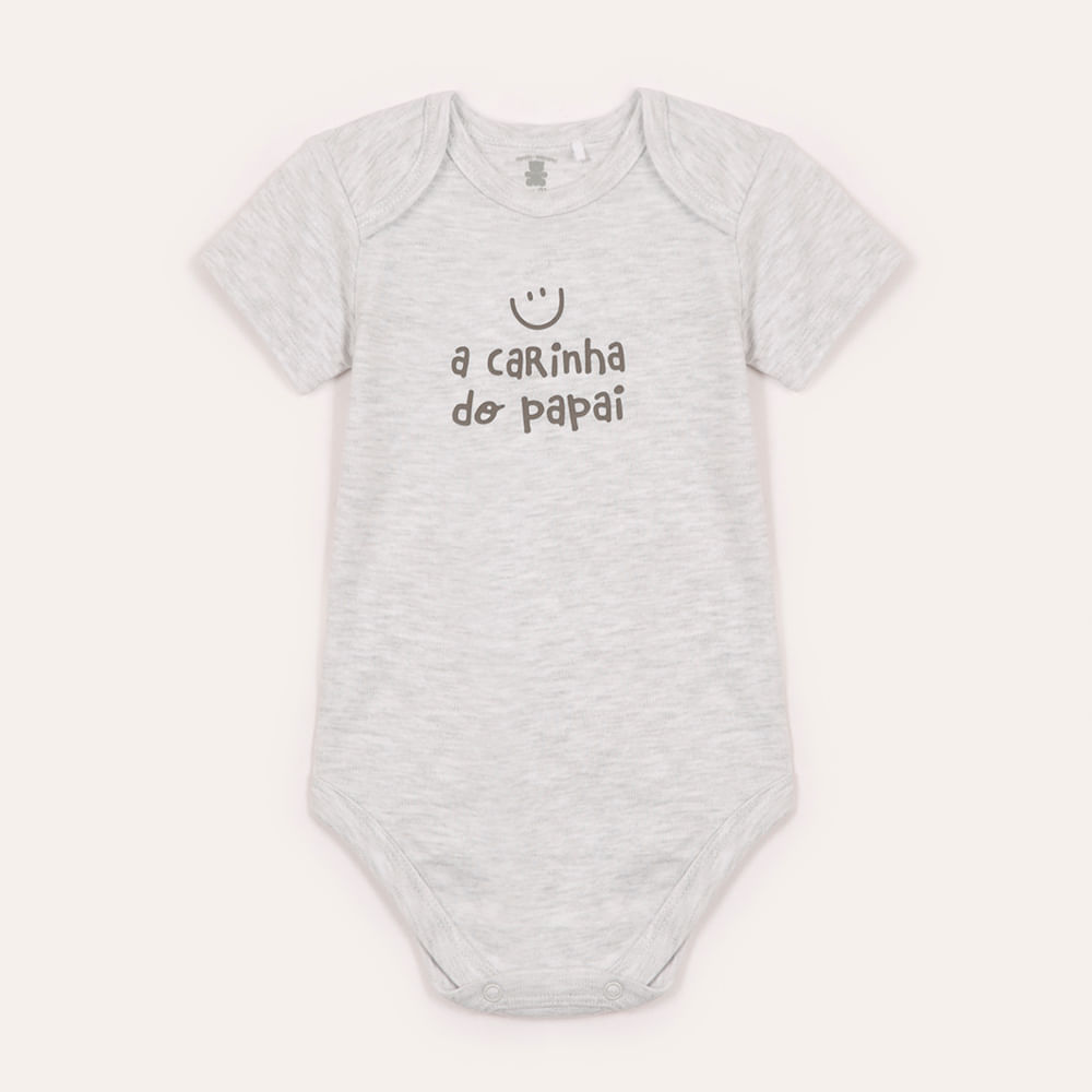 Body de algodão infantil a carinha do papai cinza Body de algodão infantil a carinha do papai cinza