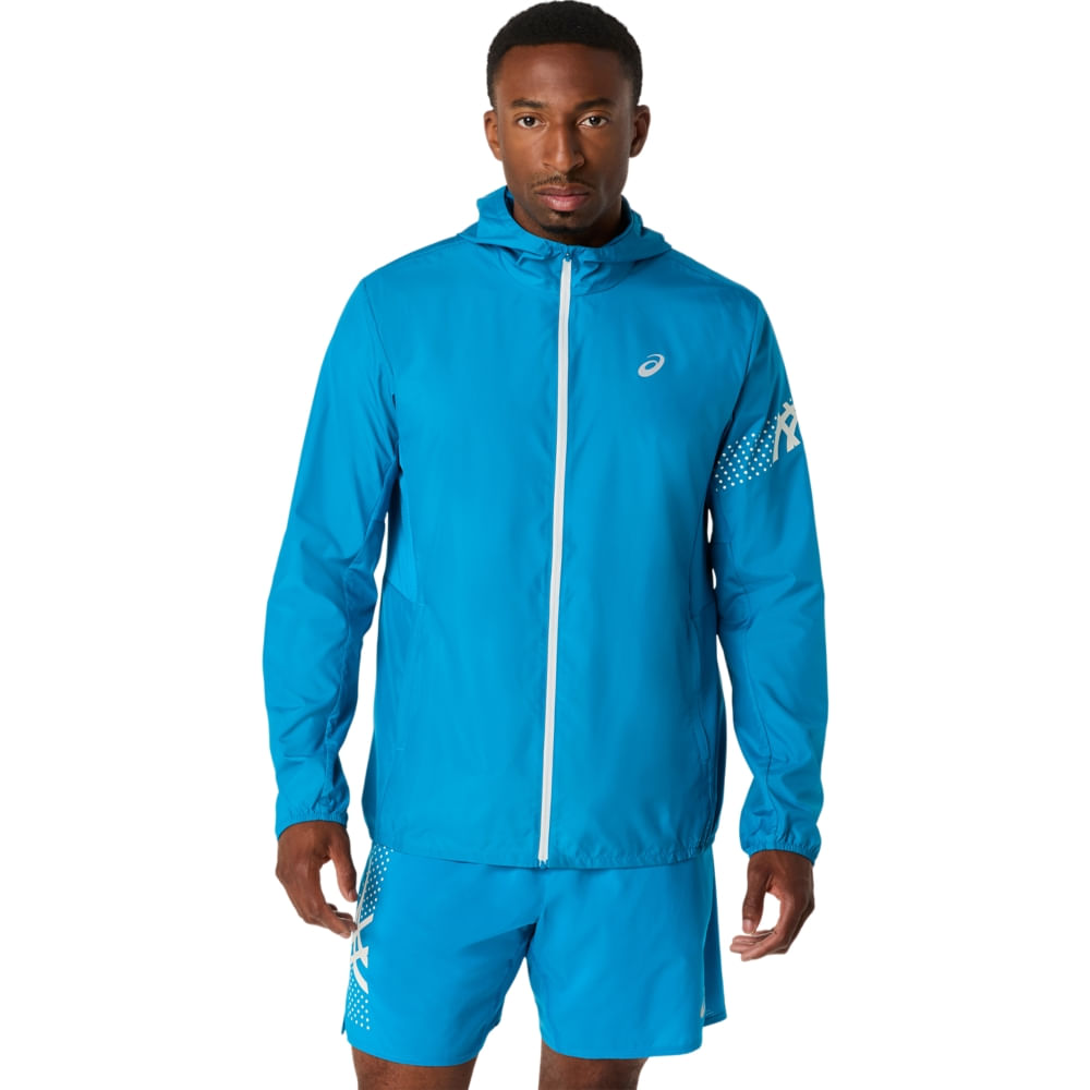 Jaqueta ASICS Icon - Masculino - Azul/Creme Jaqueta ASICS Icon - Masculino - Azul/Creme