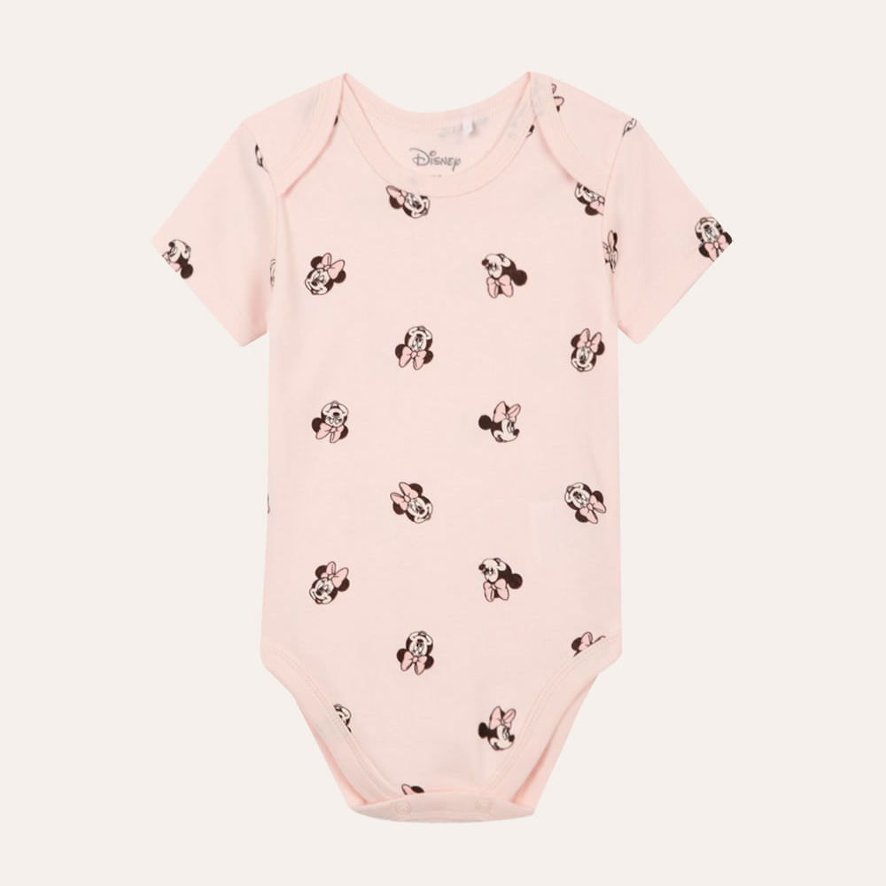 Body de algodão infantil minnie rosa Body de algodão infantil minnie rosa