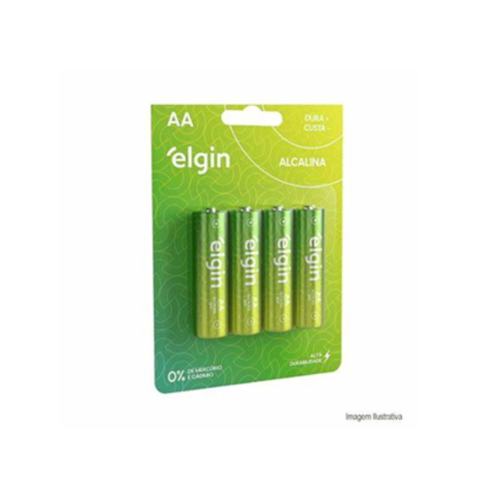Pilha Elgin Alcalina AA 1,5V Blister 4 Unidades Pilha Elgin Alcalina AA 1,5V Blister 4 Unidades