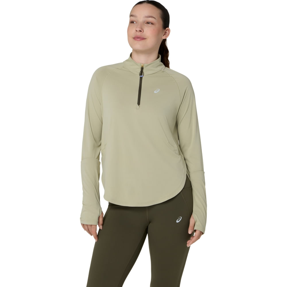 NAGINO RUN 1/4 ZIP LS TOP - Verde NAGINO RUN 1/4 ZIP LS TOP - Verde