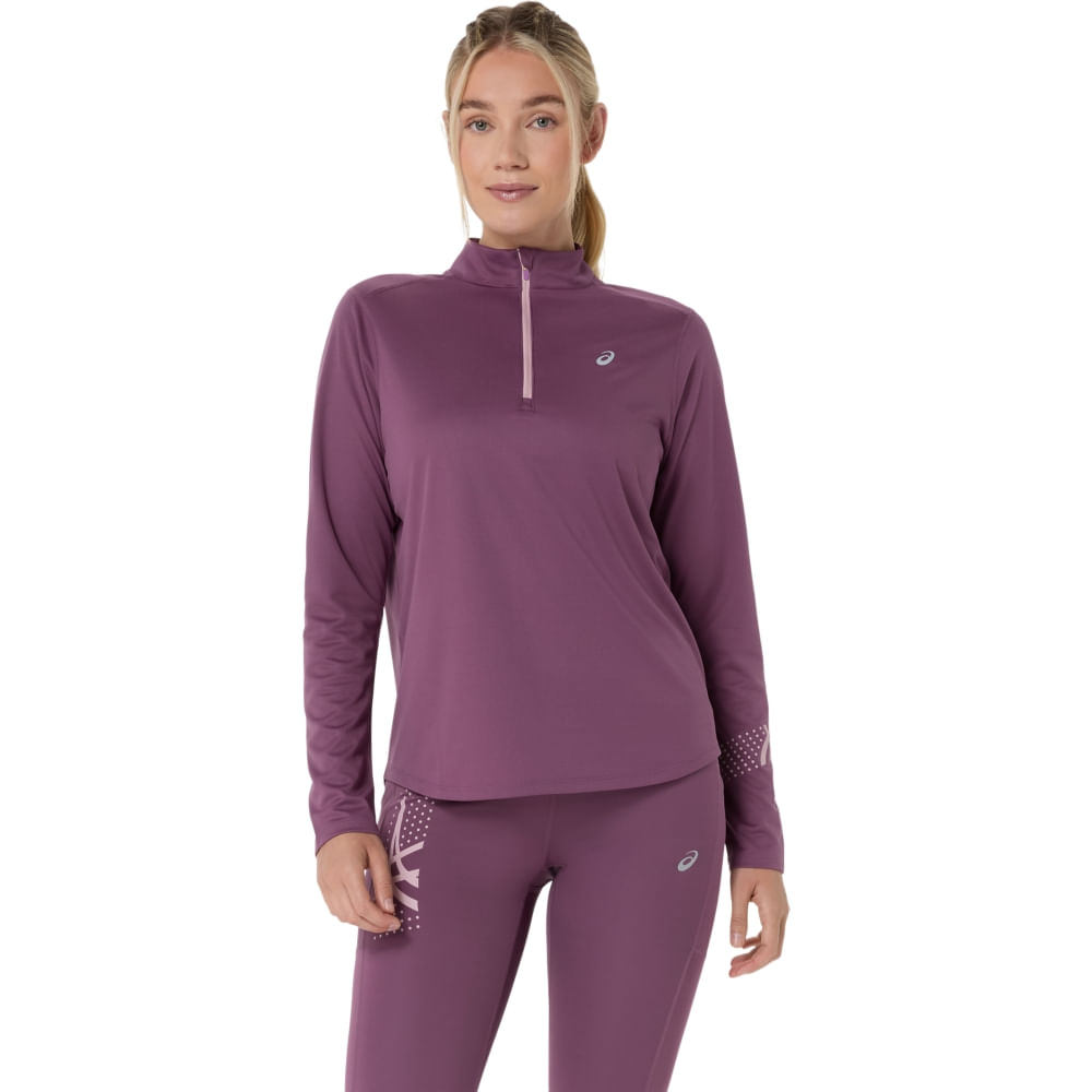 Camiseta Manga Longa Icon 1/2 Zip Ls Top - Roxo Camiseta Manga Longa Icon 1/2 Zip Ls Top - Roxo