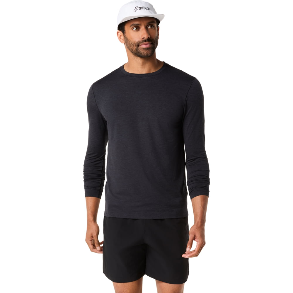 Camiseta Manga Longa Refined Texture - Preto