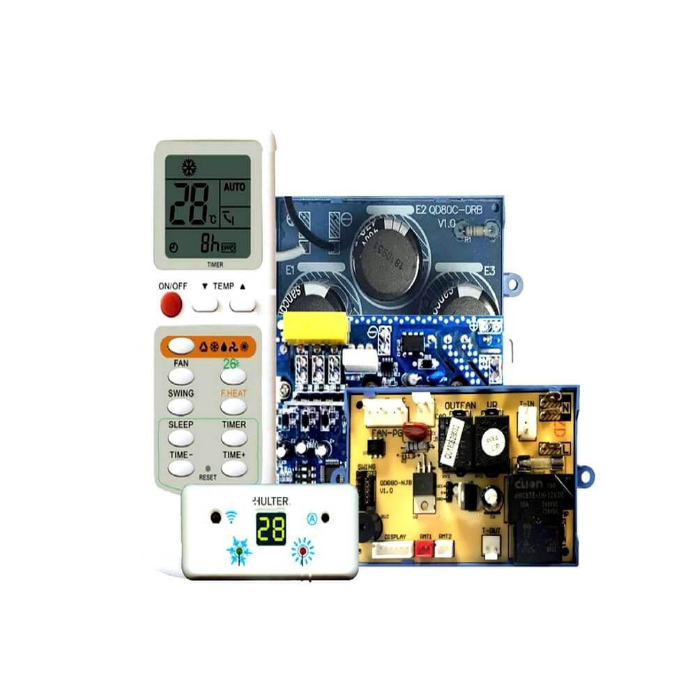 Kit Placa Universal para Ar Condicionado Inverter 9000 a 12000 com Controle Remoto Hulter HT1QD80CA Kit Placa Universal para Ar Condicionado Inverter 9000 a 12000 com Controle Remoto Hulter HT1QD80CA
