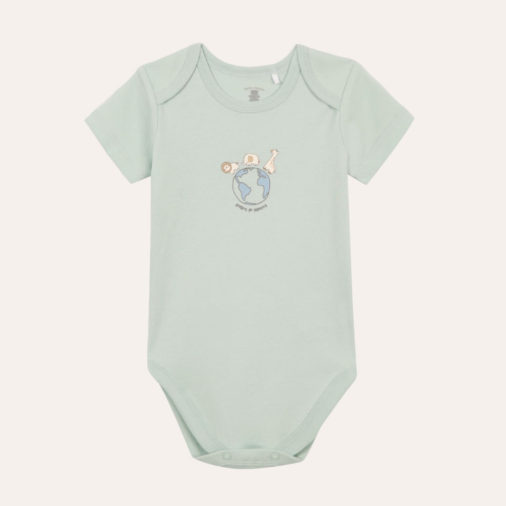 Body de algodão infantil amigos do planeta verde Body de algodão infantil amigos do planeta verde