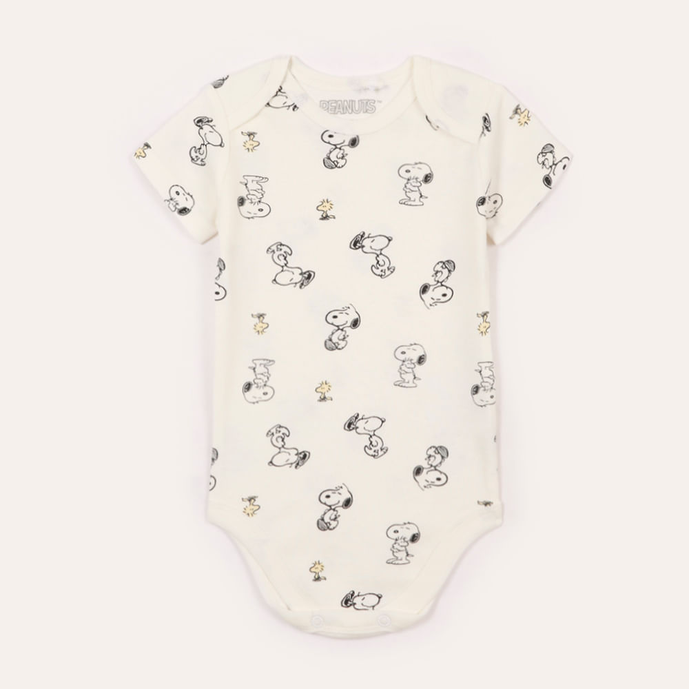 Body de algodão infantil snoopy off white Body de algodão infantil snoopy off white