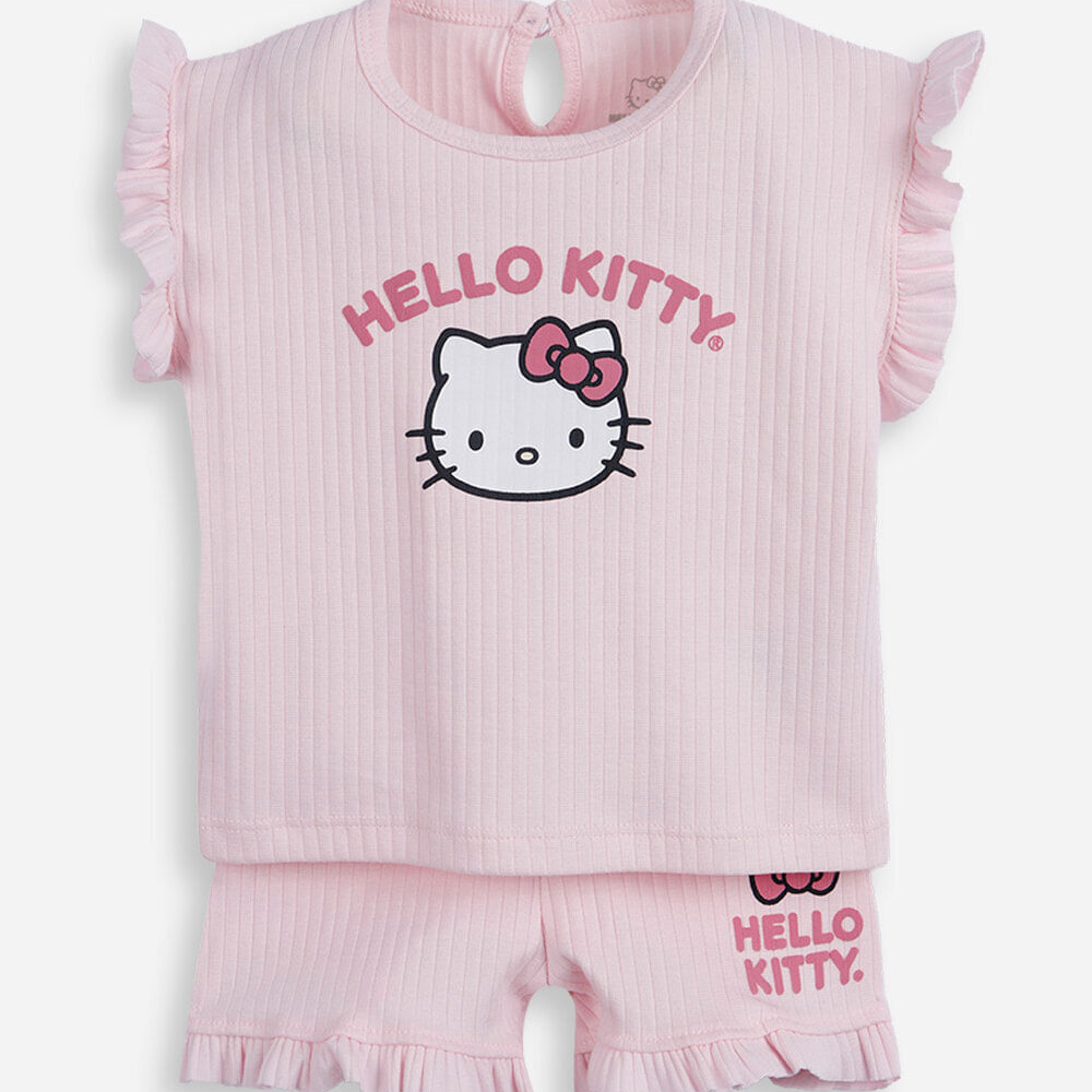 Conjunto infantil canelado hello kitty rosa Conjunto infantil canelado hello kitty rosa