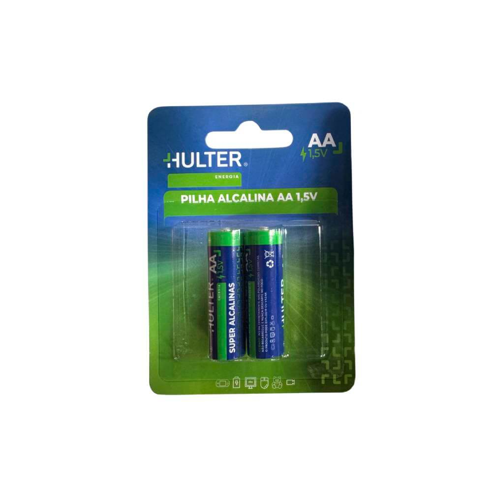 Pilha Hulter Alcalina AA 1,5V Blister 2 Unidades HT1PILHA-AA2F Pilha Hulter Alcalina AA 1,5V Blister 2 Unidades HT1PILHA-AA2F