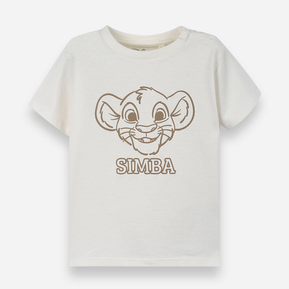 Camiseta baby simba bege Camiseta baby simba bege