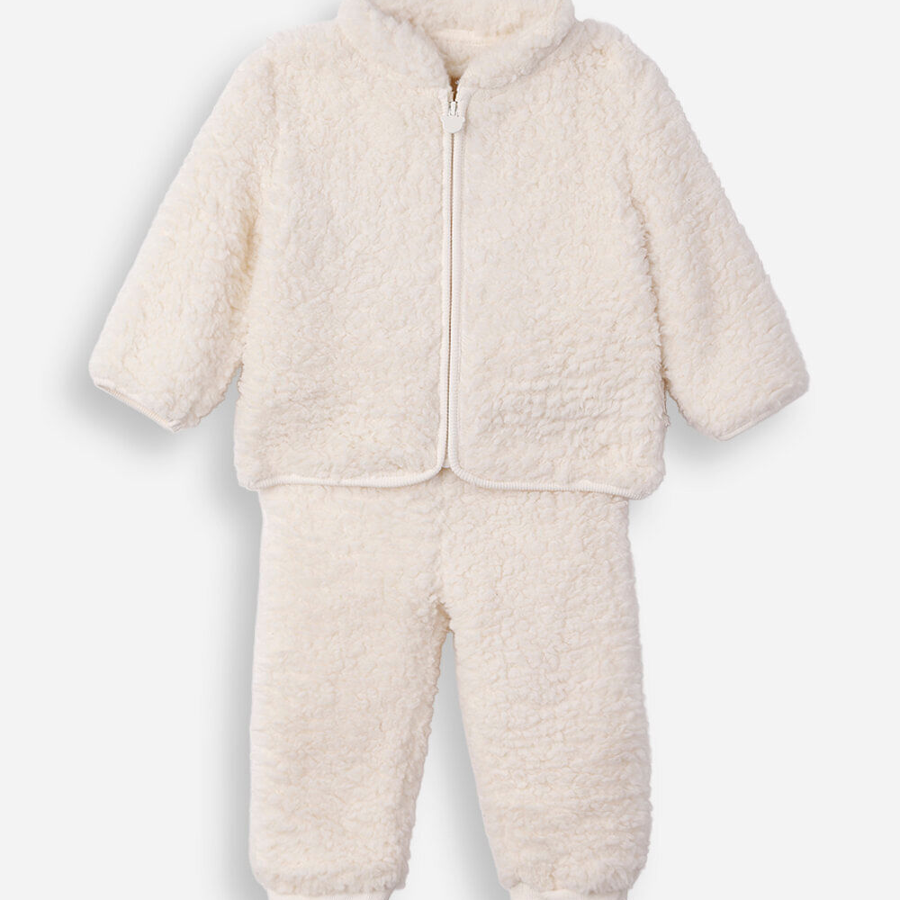 Conjunto longo infantil de sherpa off white Conjunto longo infantil de sherpa off white