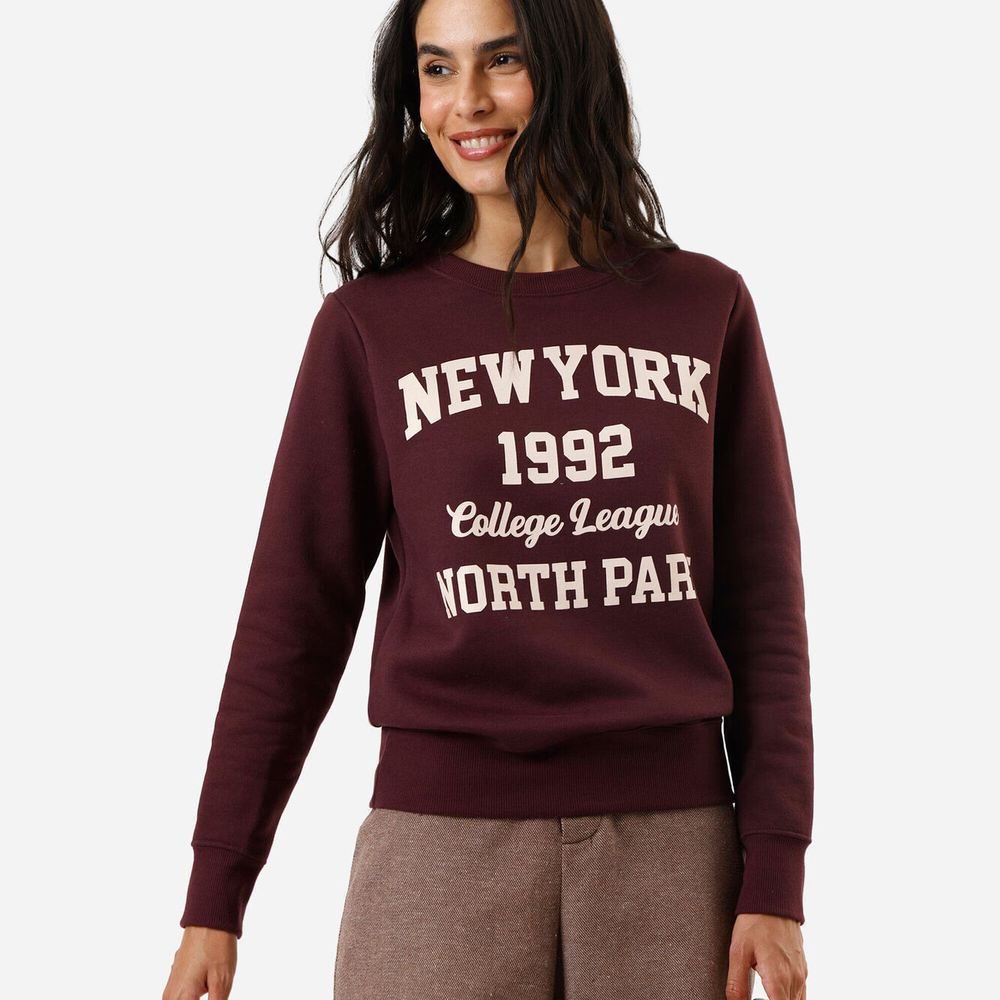Blusão feminino de moletom new york vinho Blusão feminino de moletom new york vinho