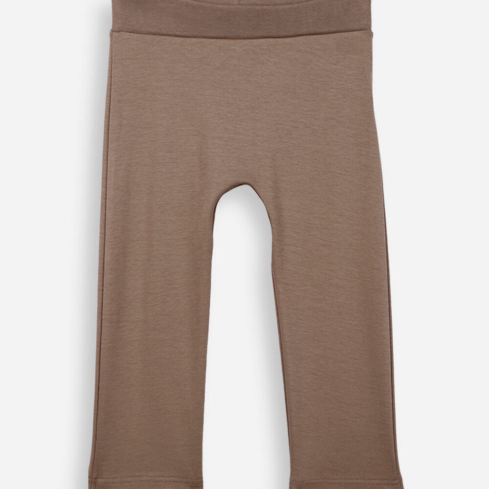 Calça básica infantil de algodão marrom Calça básica infantil de algodão marrom