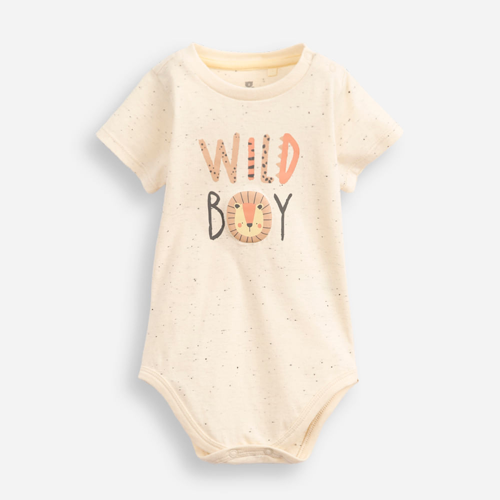Body infantil botonê animais bege Body infantil botonê animais bege