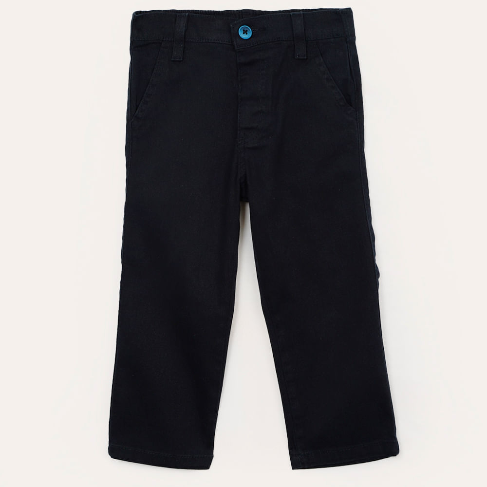 Calça de sarja infantil com bolsos azul Calça de sarja infantil com bolsos azul
