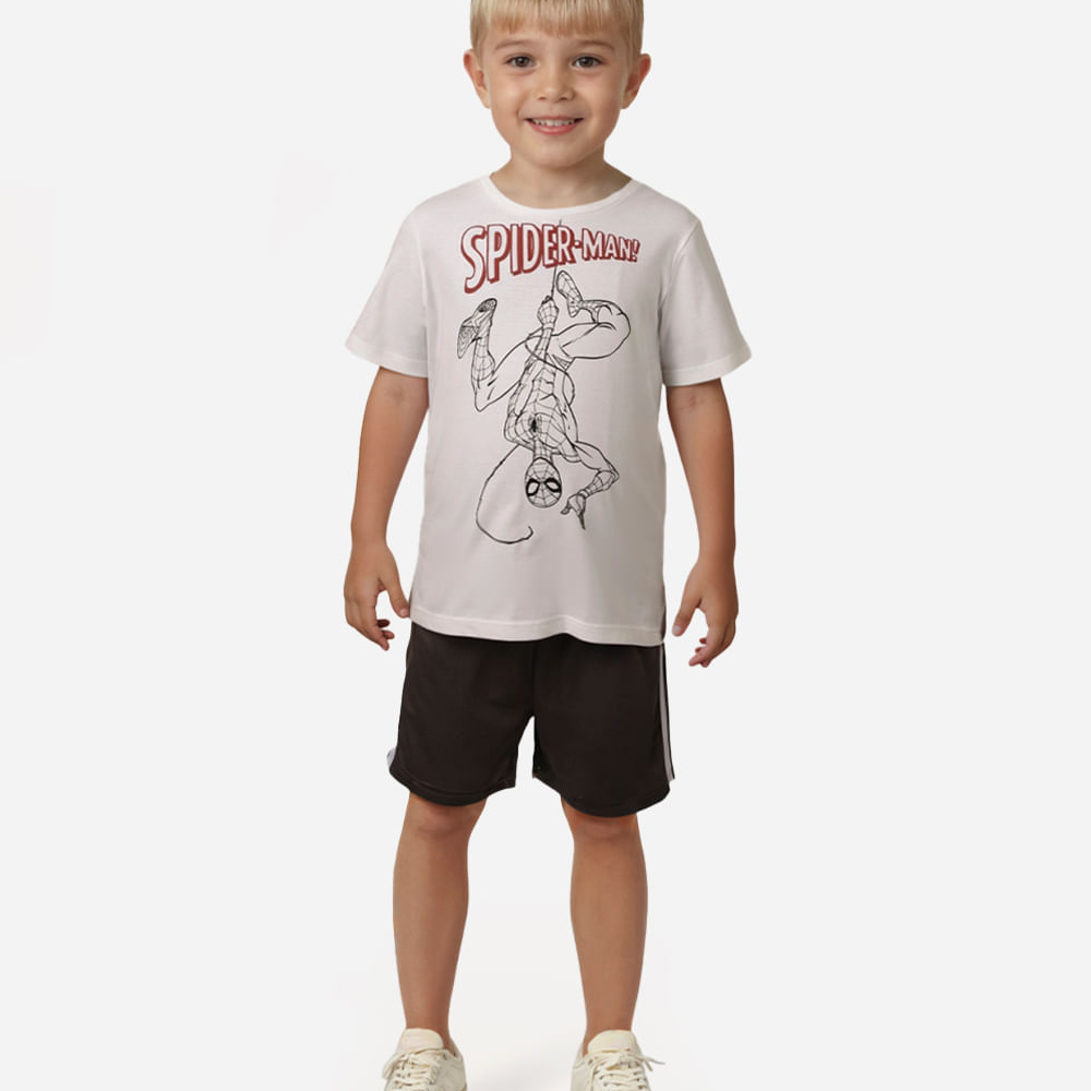 Camiseta de algodão infantil homem aranha off white Camiseta de algodão infantil homem aranha off white