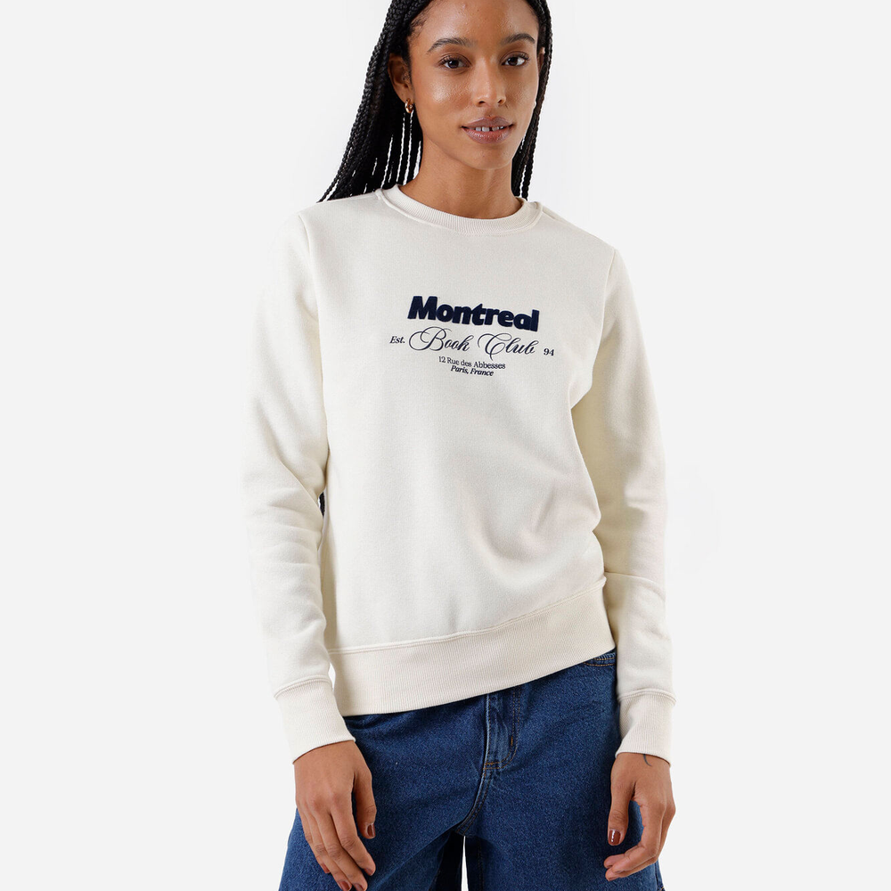 Blusão de moletom feminino montreal off white Blusão de moletom feminino montreal off white
