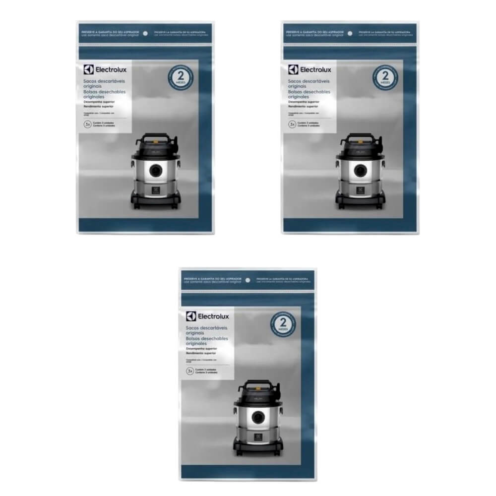 Saco para Aspirador de Pó Electrolux Kit com 9 Unidades GT20I CSEBI Saco para Aspirador de Pó Electrolux Kit com 9 Unidades GT20I CSEBI