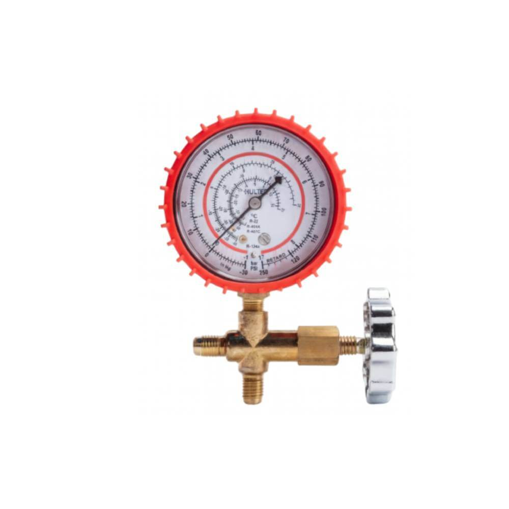 Manifold Simples 1 Via Alta 1/4 pol para R410A/R22/134/404 Hulter HT5466HTF Manifold Simples 1 Via Alta 1/4 pol para R410A/R22/134/404 Hulter HT5466HTF