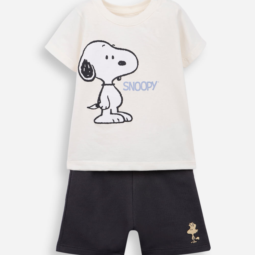 Conjunto manga curta snoopy off white Conjunto manga curta snoopy off white