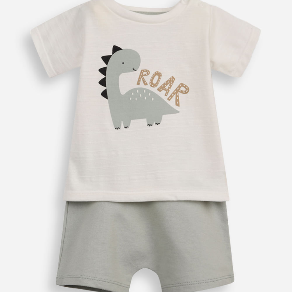 Conjunto curto infantil dinossauro verde Conjunto curto infantil dinossauro verde