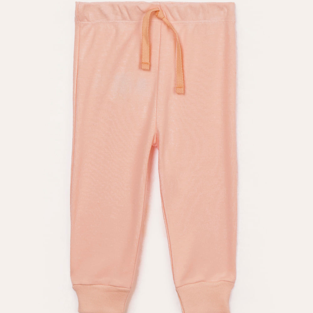 Calça infantil de algodão básica rosa Calça infantil de algodão básica rosa