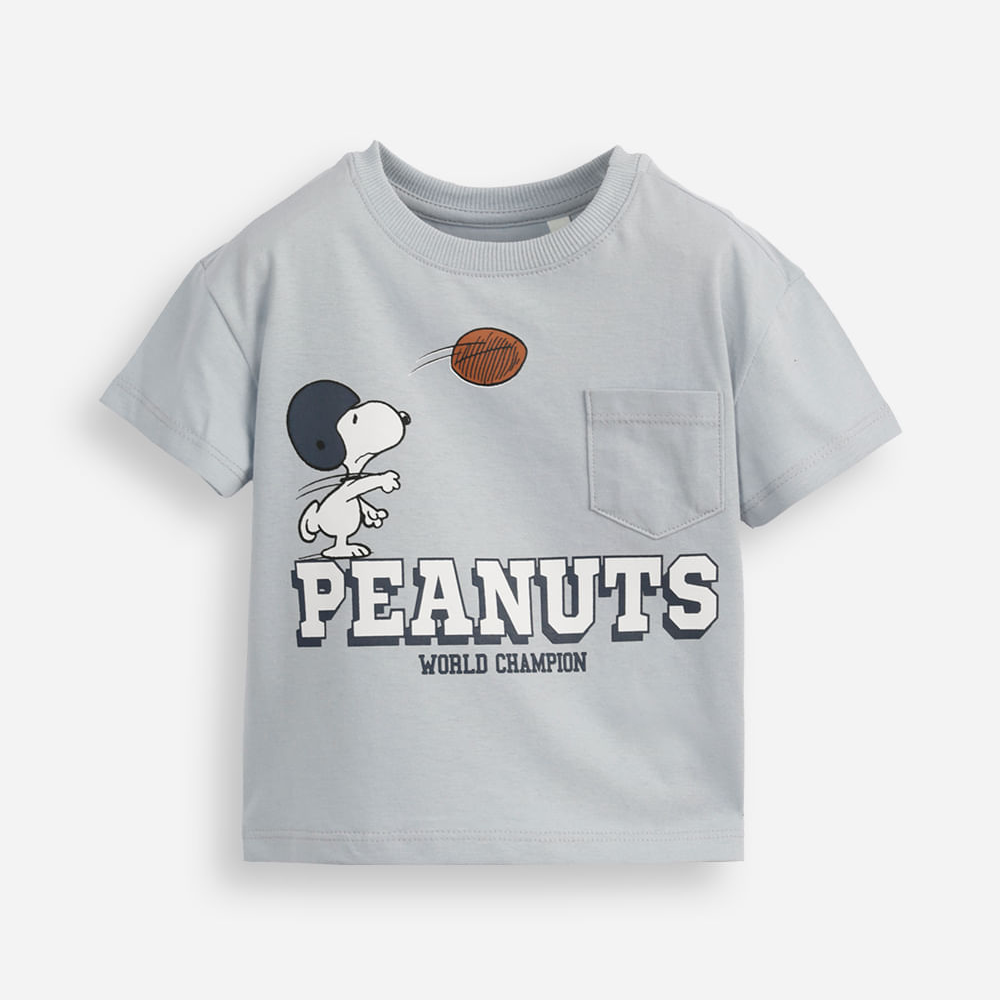 Camiseta infantil de algodão manga curta snoopy azul Camiseta infantil de algodão manga curta snoopy azul