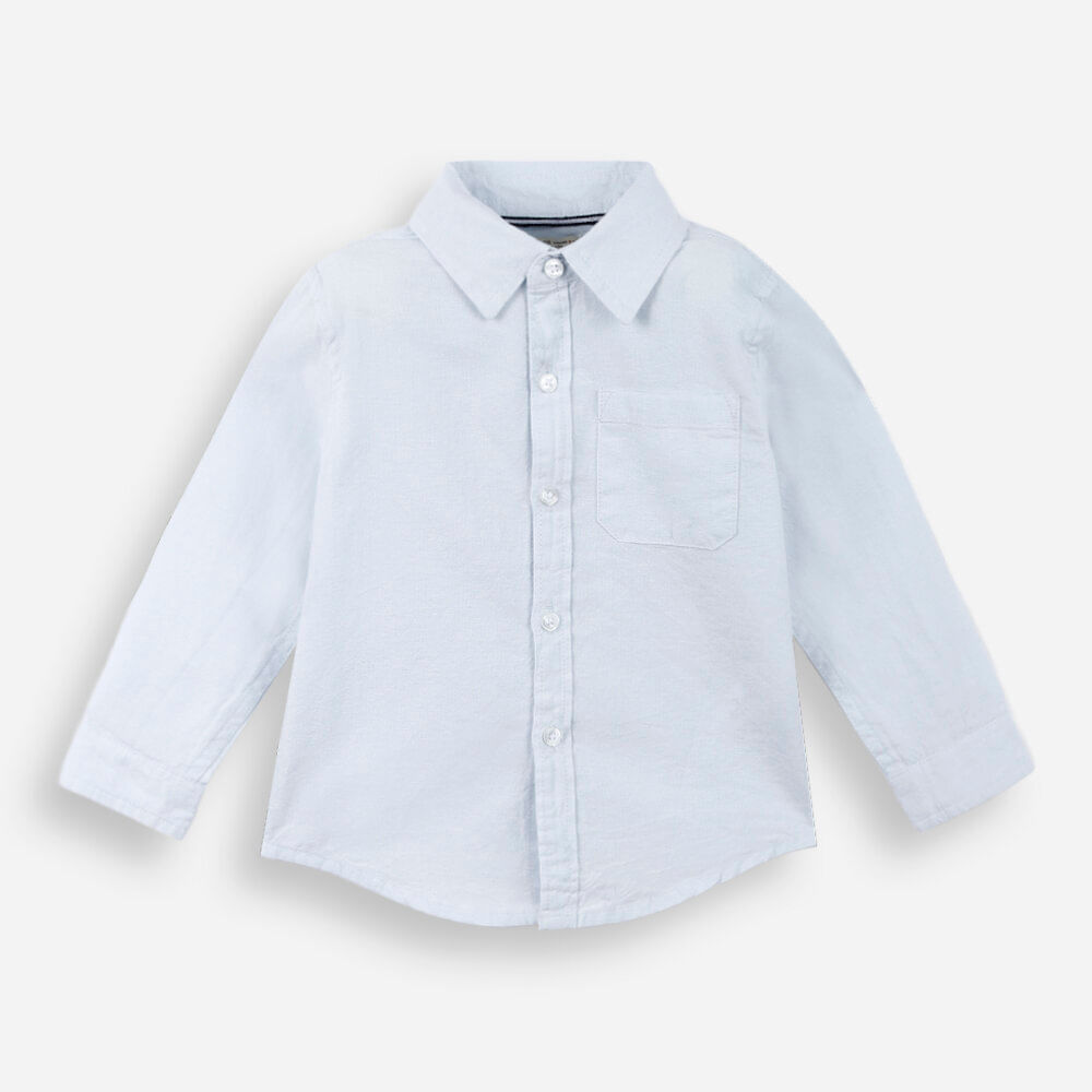 Camisa infantil oxford manga longa azul Camisa infantil oxford manga longa azul