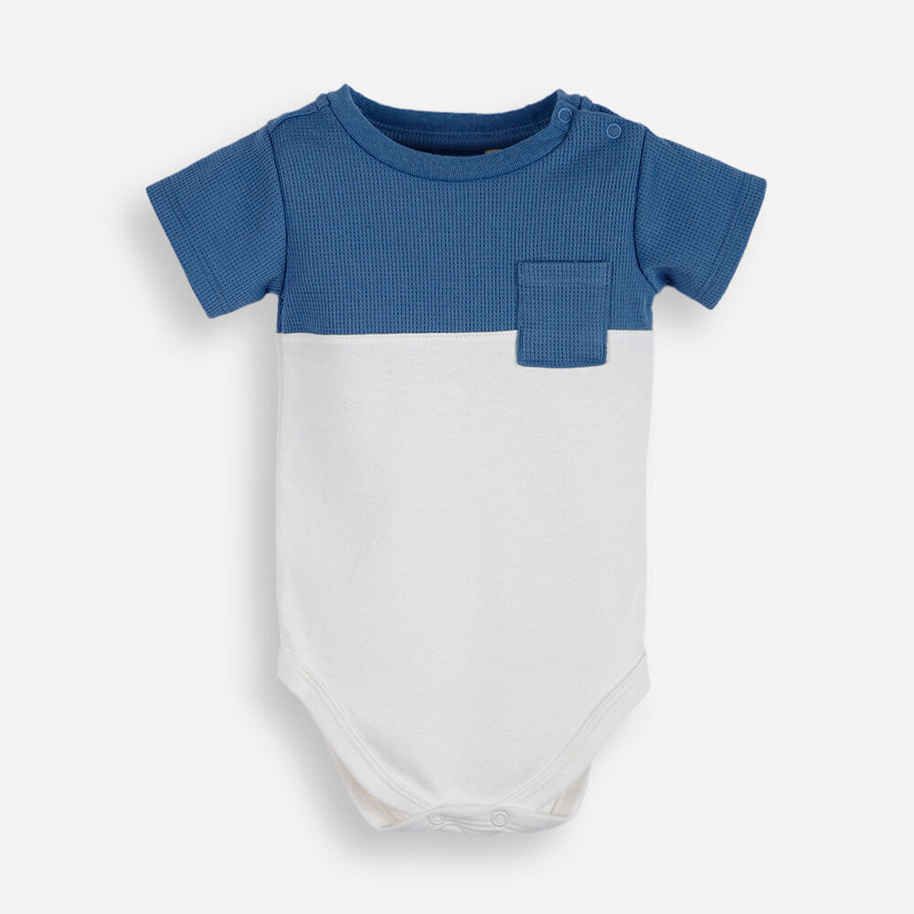 Body infantil de algodão com bolso off white