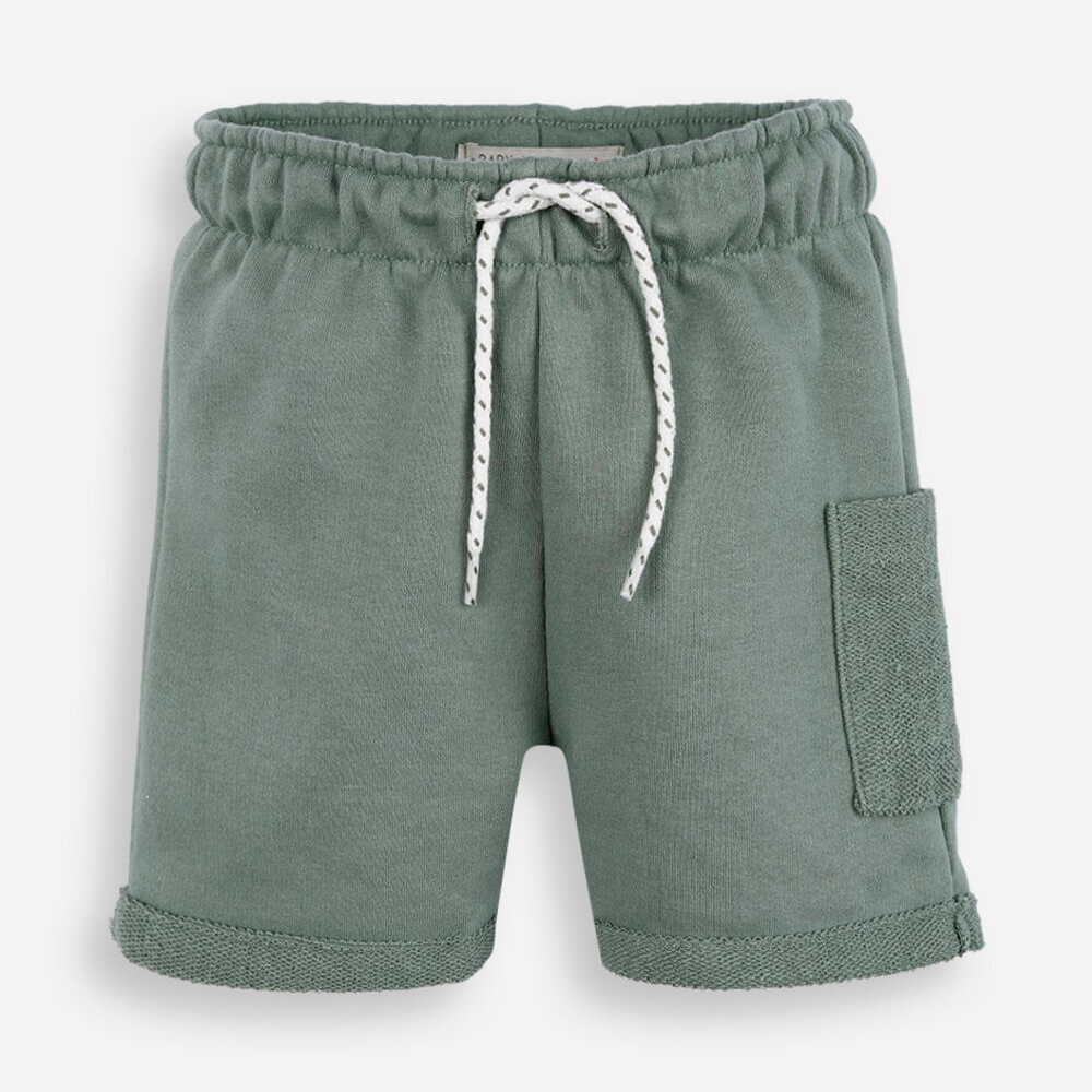 Bermuda infantil de moletom cós elástico verde Bermuda infantil de moletom cós elástico verde