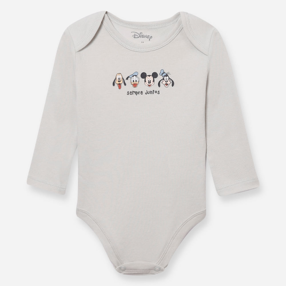 Body de algodão infantil mickey e amigos verde