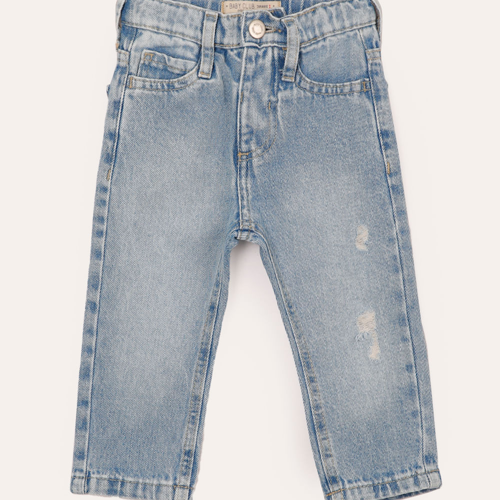 Calça jeans infantil slim com bolsos azul Calça jeans infantil slim com bolsos azul